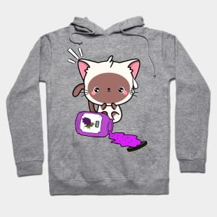 Naughty White Cat Spills a jar of grape jam! Hoodie